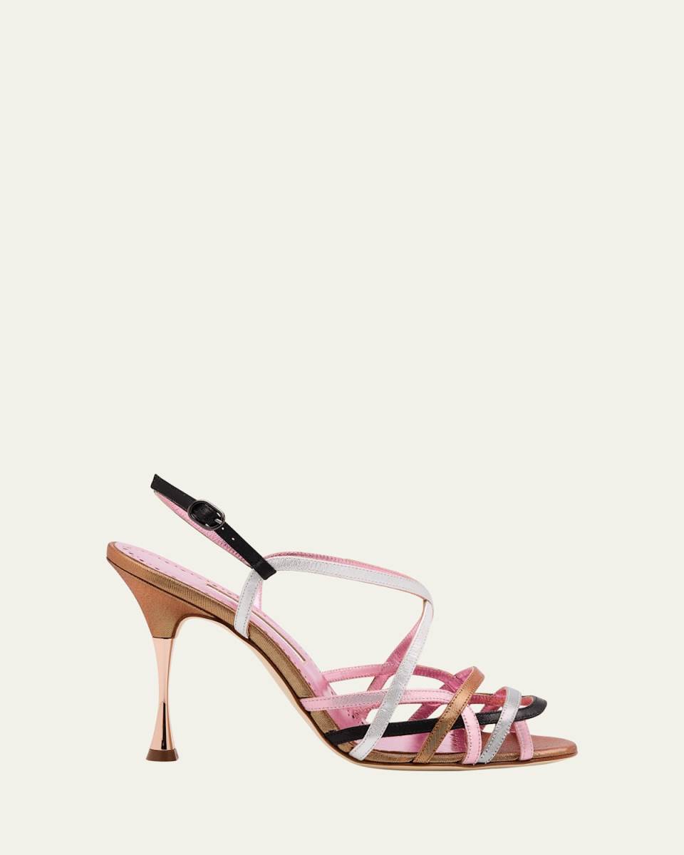 Rayaah Multicolor Strappy Slingback Sandals